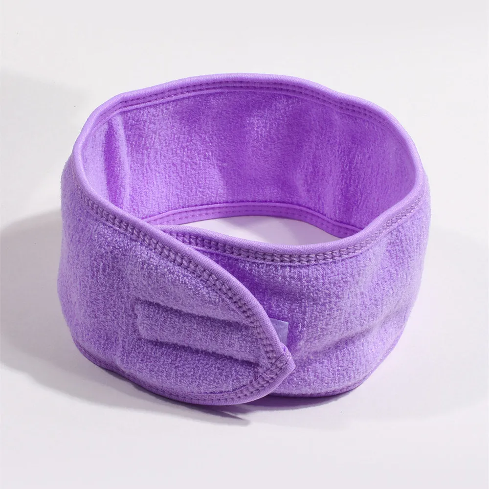 Adjustable wide headband for yoga spa makeup and showers