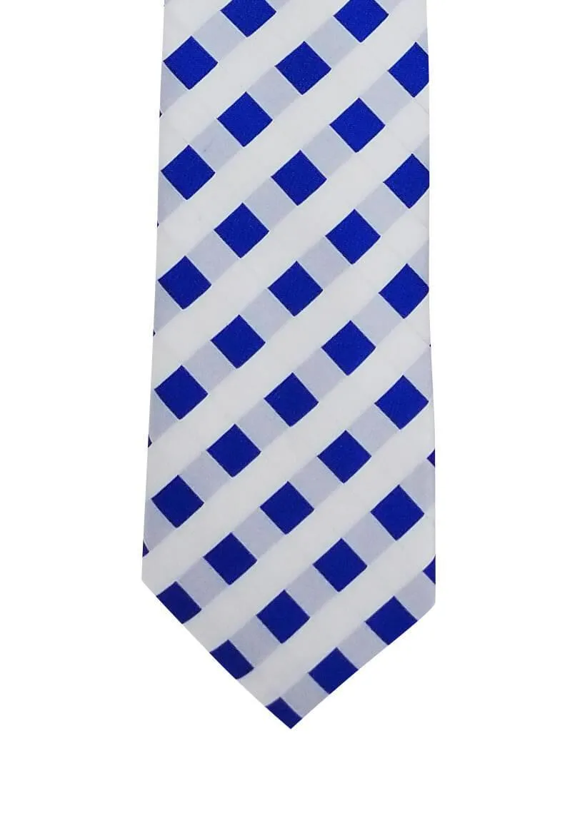 Blue and White Picnic Patterned Tie