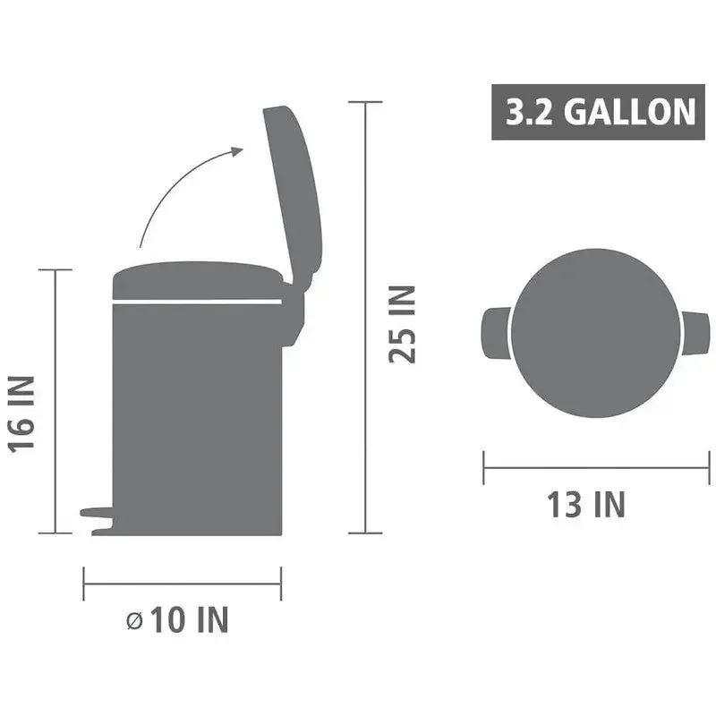 Brabantia NewIcon Pedal Bin 12L - Fresh White