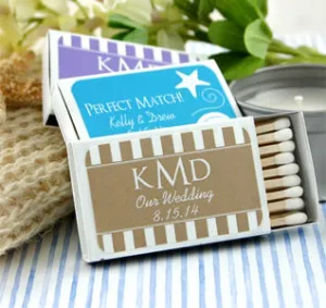 Custom Silhouette White Matchbox Favors