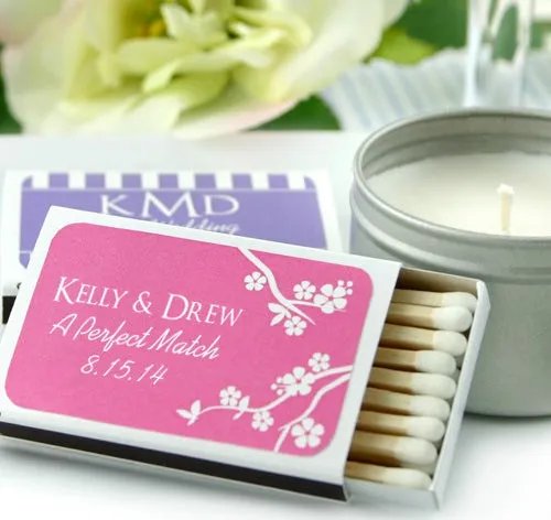 Custom Silhouette White Matchbox Favors