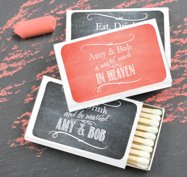 Custom Silhouette White Matchbox Favors