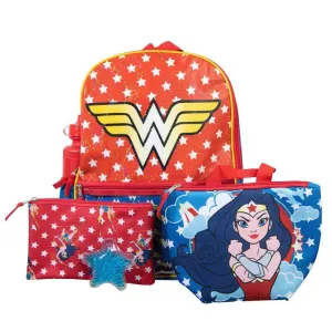 DC Comics: Wonder Woman - Back to School Set - Bioworld - Backpack, Lunchbox, Water Bottle, Zip Case, Ice Pack