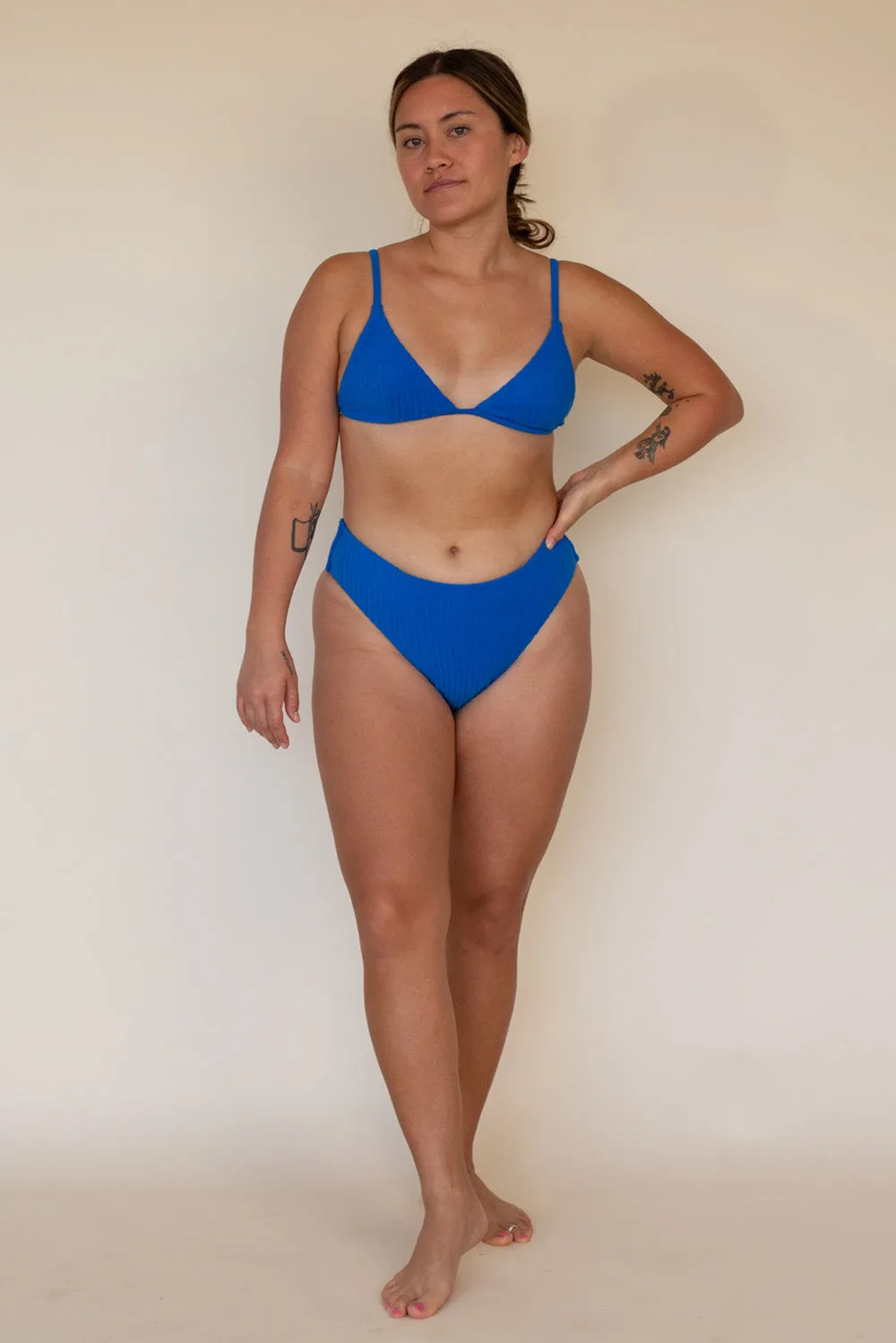 Effortless Swim Mara Bottom in Terry Ribbed Lapis