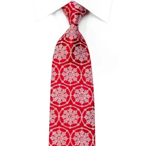 Franco Ferraro Rhinestone Tie Silver Medallions On Red