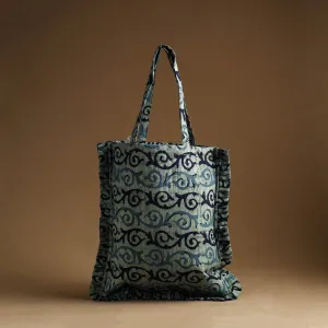 Green - Handcrafted Cotton Frill Jhola Bag 29