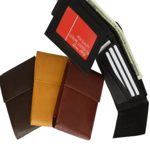 Men's Genuine Leather Bi-fold Safe Wallet