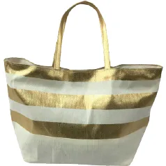 Metallic Gold Striped Eco Friendly Tote