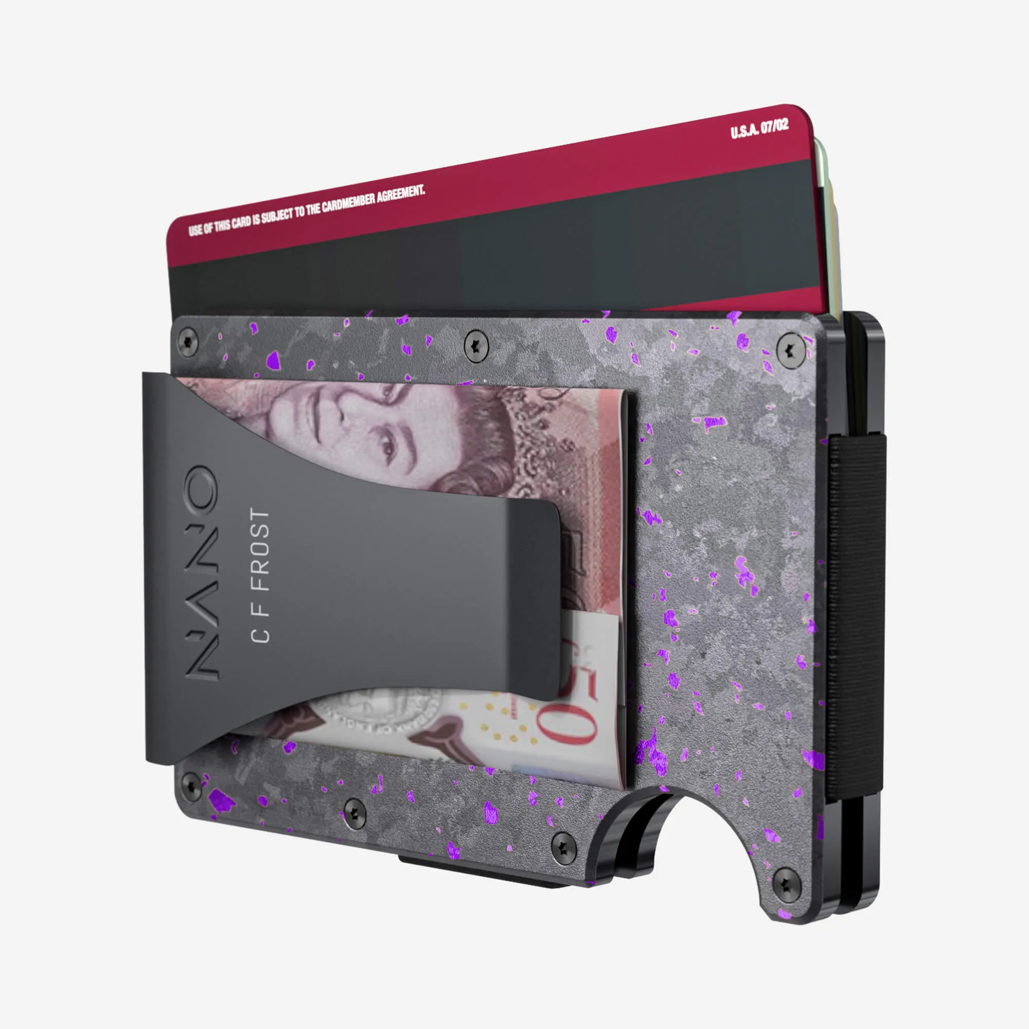 Personalised Money Clip Wallet (Nero/Viola)