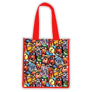 "Furrfuggnoogins" Vibrant Vinyl Tote - Unique Artwork by Debby Carman