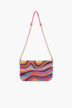 Rainbow Wave Embellished Shoulder Bag