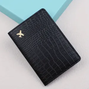 Stylish Crocodile Print PU Leather Travel Passport Holder