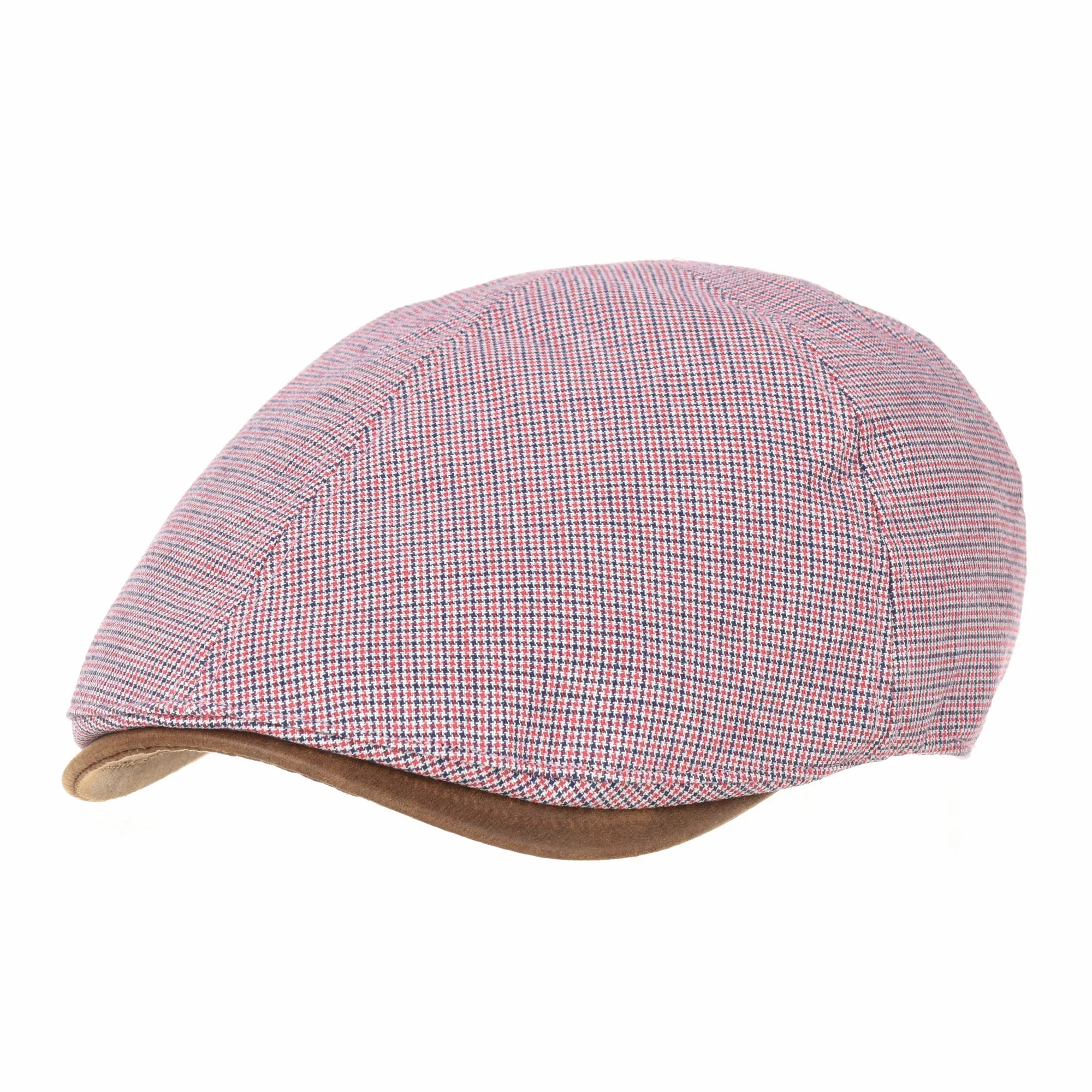 Trendy Houndstooth Pattern Cotton Newsboy Hat Flat Cap SL3245