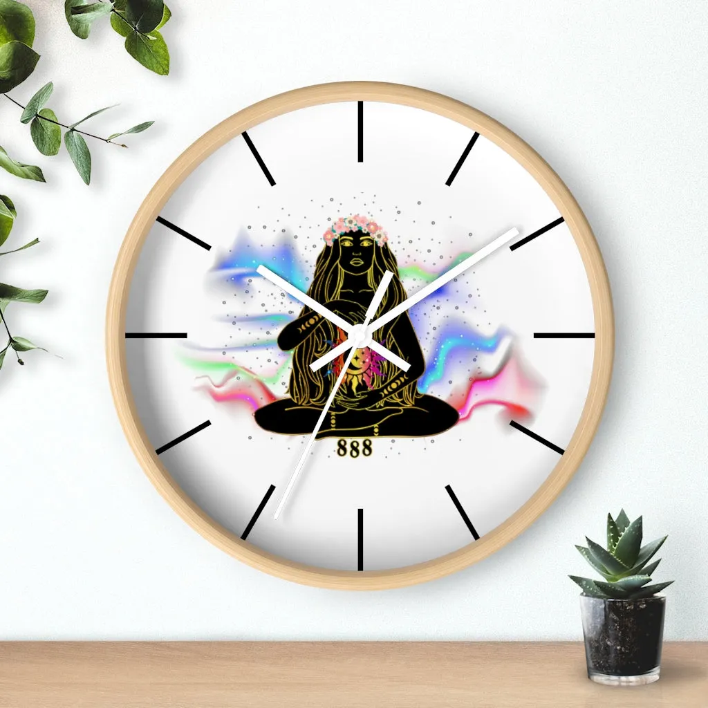 Yoga Spiritual Meditation Wall clock - Balance 888 Angel Number