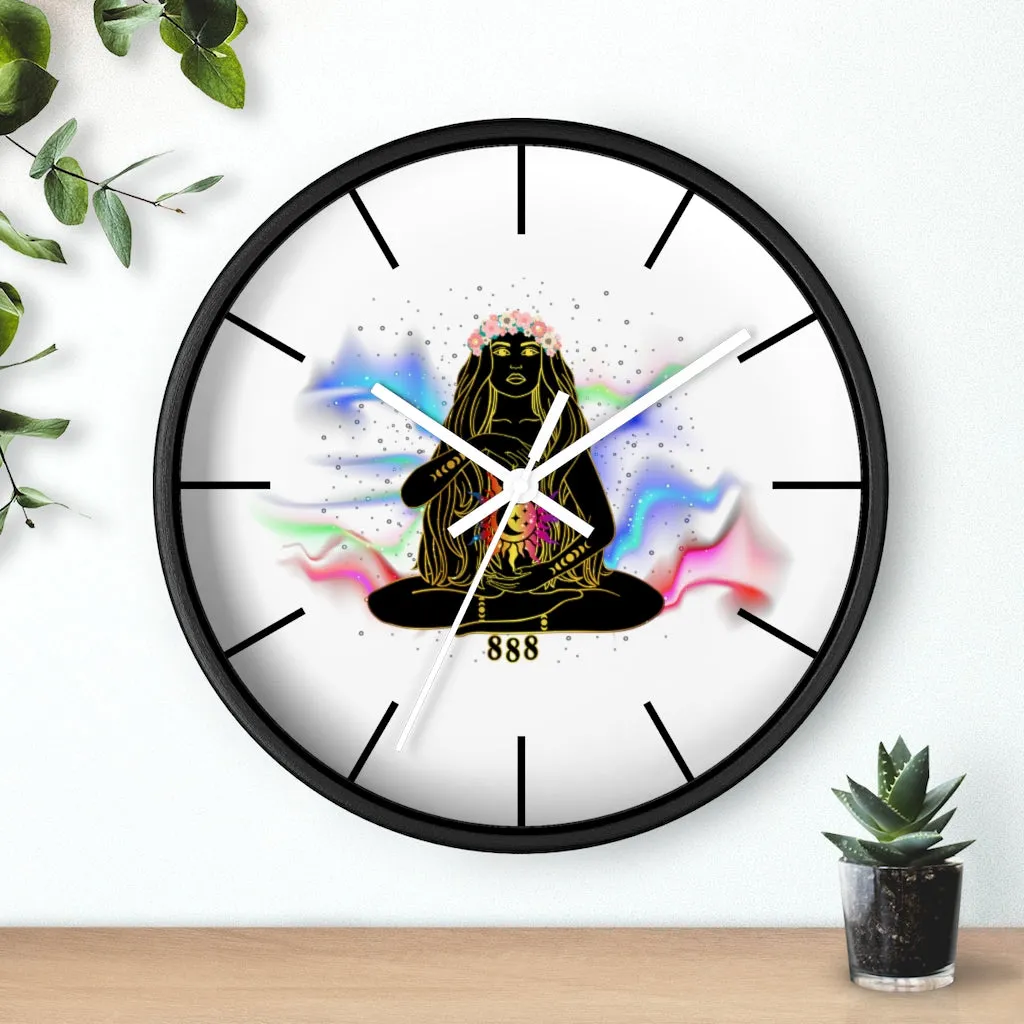 Yoga Spiritual Meditation Wall clock - Balance 888 Angel Number