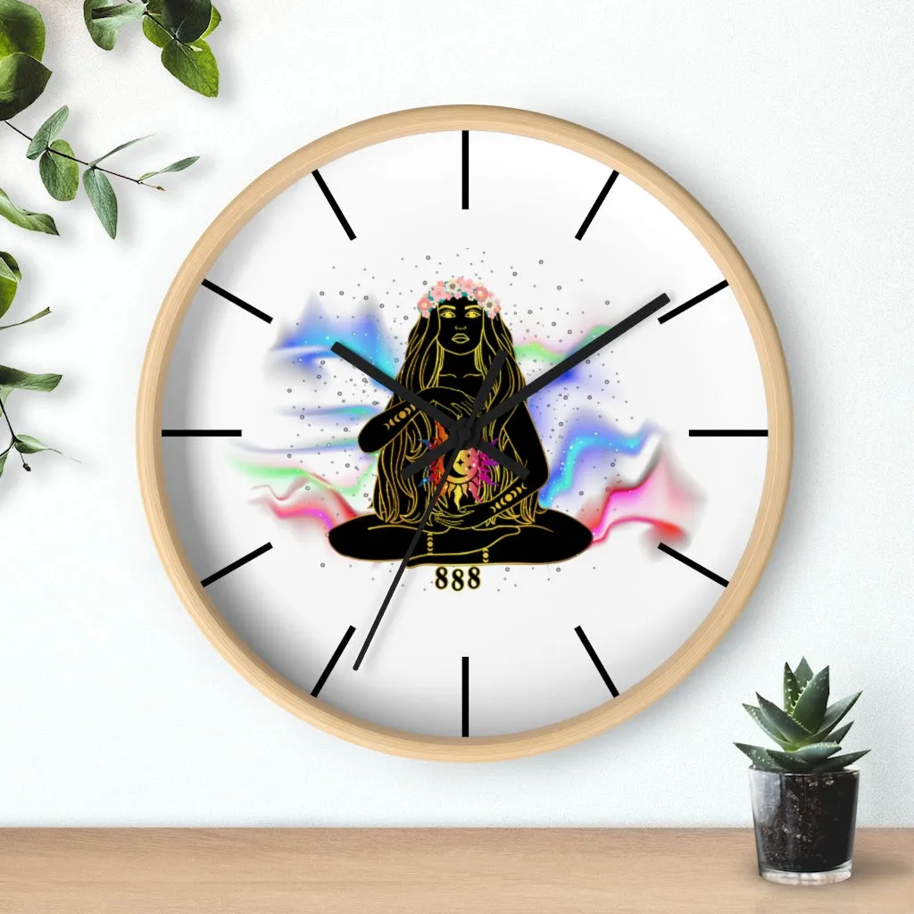 Yoga Spiritual Meditation Wall clock - Balance 888 Angel Number